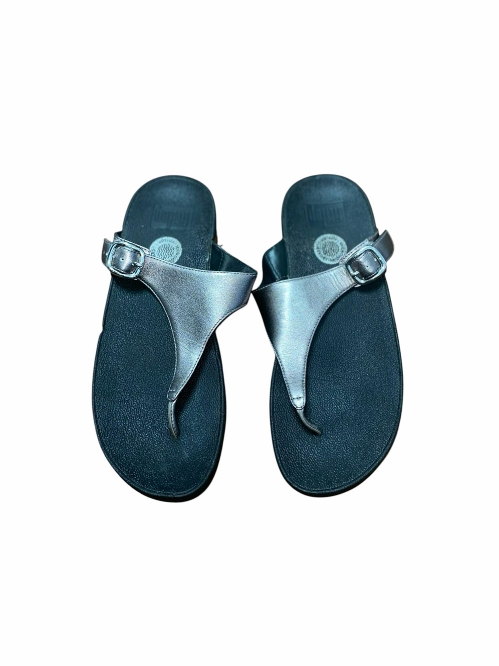 FitFlop Pewter Metallic Toe Post Sandals Women’s US 8 Comfort